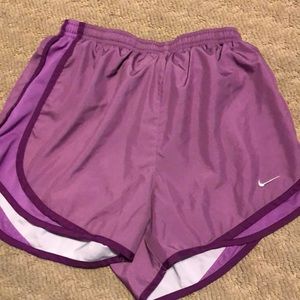 Purple nike running shorts